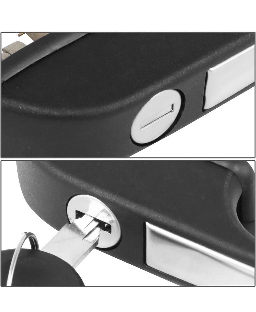 FRONT PASSENGER SIDE OUTER DOOR HANDLE COMPATIBLE WITH 80-87 AUDI 4000 QUATTRO COUPE QUATTRO, W/KEY SET, BLACK/CHROME,
