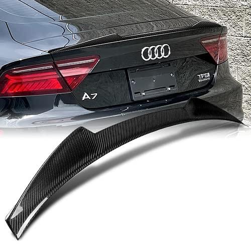 16-18 AUDI A7/S7/RS7 CARBON FIBER V-STYLE REAR TRUNK LID SPOILER WING LIP