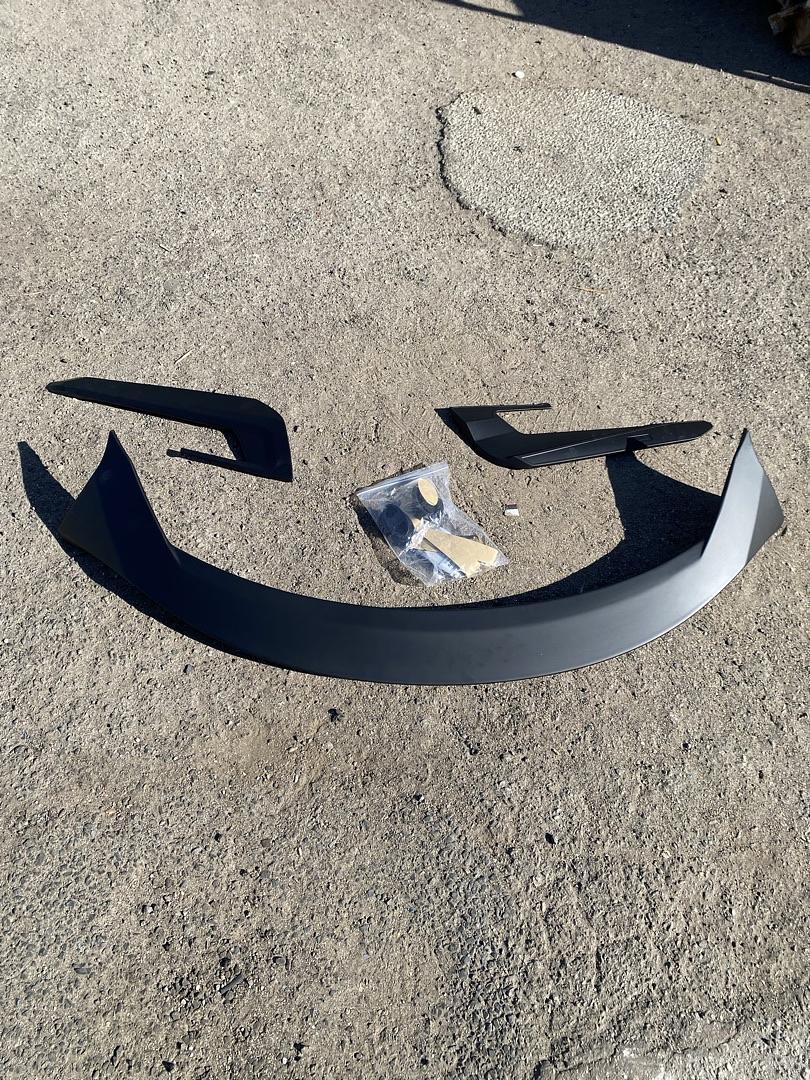 17-22 TESLA MODEL 3, PAINTABLE REAR TRUNK SPOILER 3-PIECE MATTE BLACK SPOILER