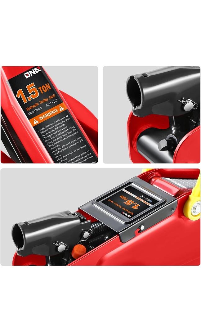 1.5 Ton Low Profile Hydraulic Trolley Service/Floor Jack, (3000 lbs) Capacity, Lifting Range 5.3"-12",Red