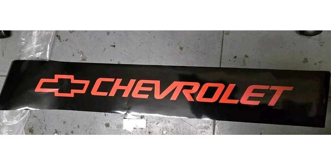 Red RD Chevrolet Logo Red Letters Black Background Vinyl Sticker