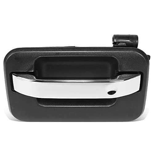 2004-2014 F-150 / LOBO, 2006-2008 MARK LT REAR LEFT SIDE DOOR PULL HANDLE COMPATIBLE WITH FITS CREW CAB MODELS, SMOOTH BLACK/CHROME