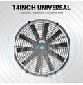 14 Inch High Performance Electric Cooling Slim Radiator Fan with Mount Kit, Black, 2PCS