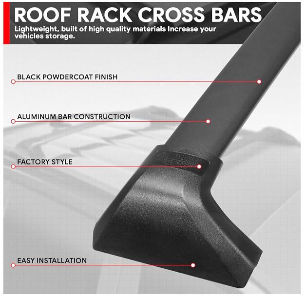 20-24 TOYOTA HIGHLANDER BLACK OEM STYLE CROSS BARS