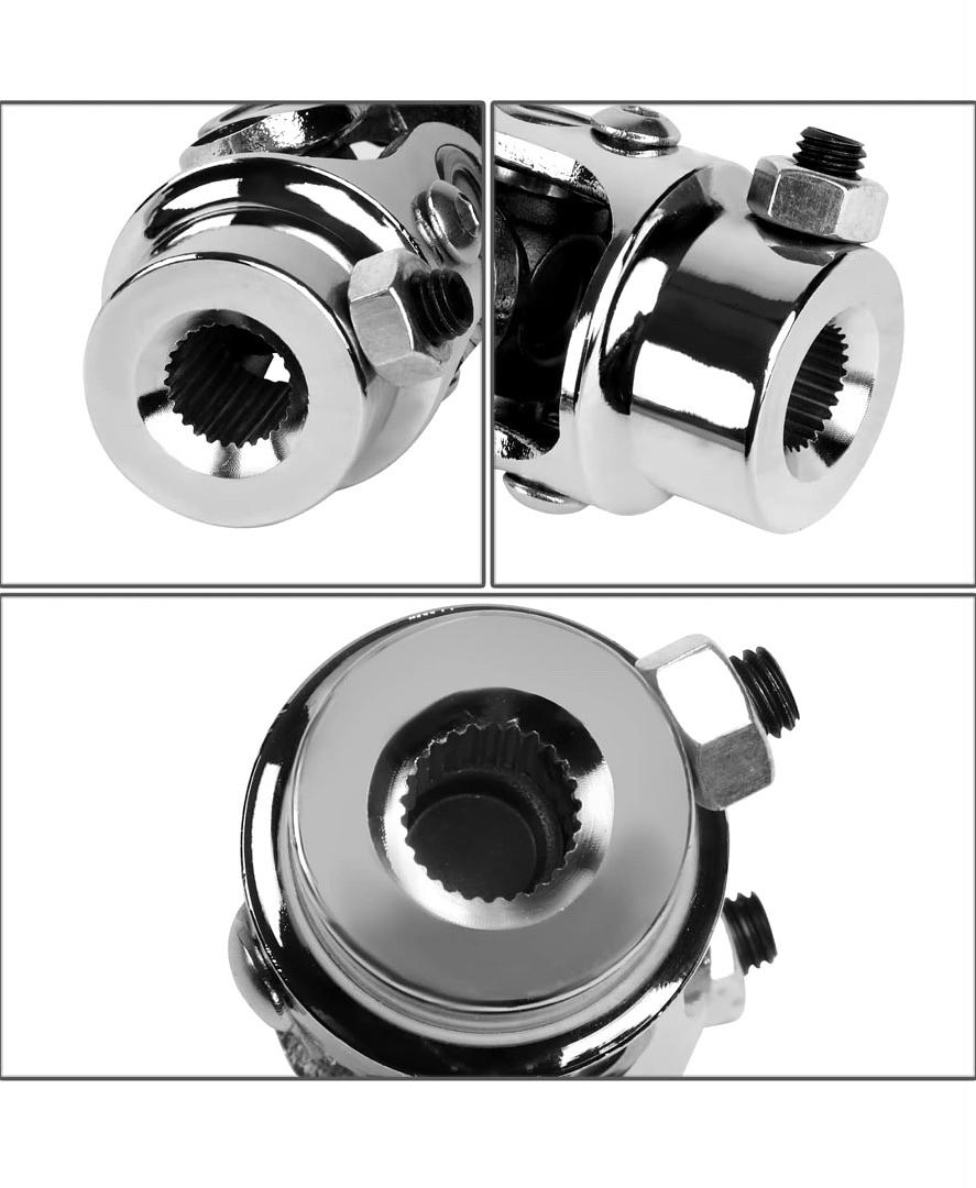UNIVERSAL STEERING SHAFT U-JOINT SINGLE JOINT,9/16" 26 SPLINE TO 3/4" DD,3.2" LENGTH,MAX 38 DEGREE WORKING ANGEL