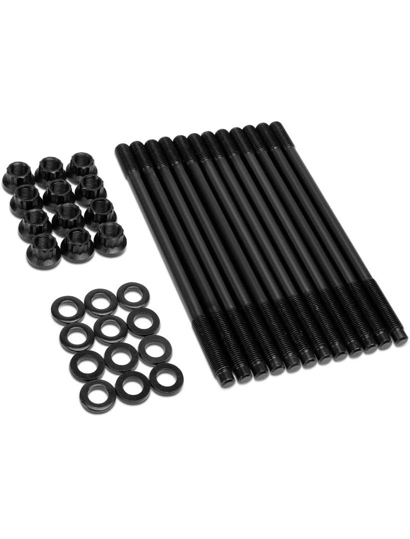 CHROMOLY 12-POINT CYLINDER HEAD STUDS NUTS SET, BLACK
