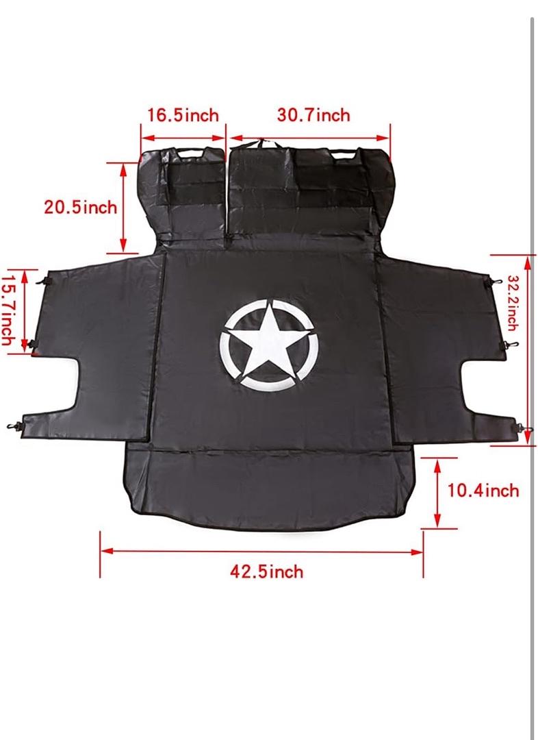 VFZZ BESTAOO DOG CARGO LINER FOR JEEP WATERPROOF PET DOG TRUNK FOR 07-25 JEEP WRANGLER JK JL 4-DOOR HEAVY DUTY OXFORD NONSLIP DOG TRUNK CARGO PROTECTOR WASHABLE DOG SEAT COVER (STAR)