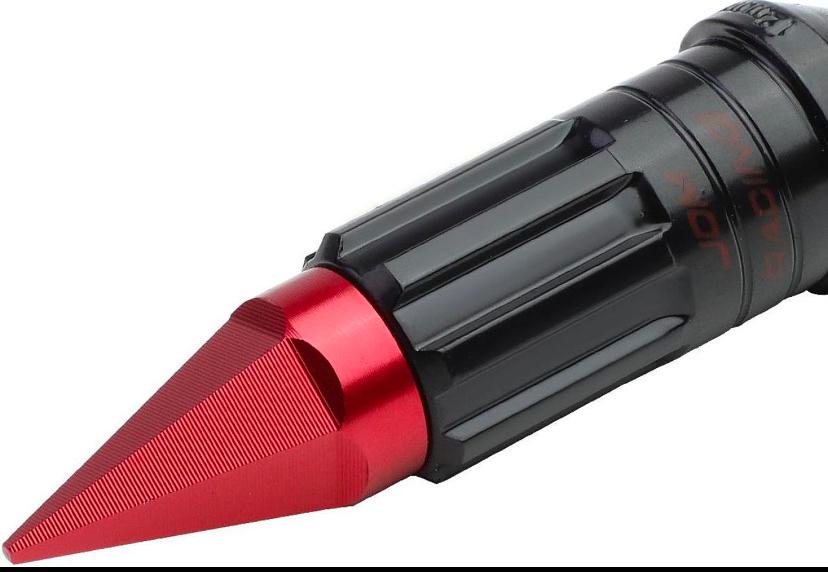 M12 X 1.5 OPEN / CLOSED END 16PC ALUMINUM ALLOY WHEEL LUG NUTS + 4 X LOCK NUT + 1 X KEY (BLACK LUG / RED CAP)