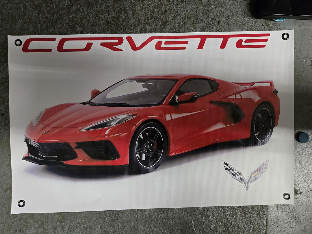 Red C8 Corvette C8 Poster