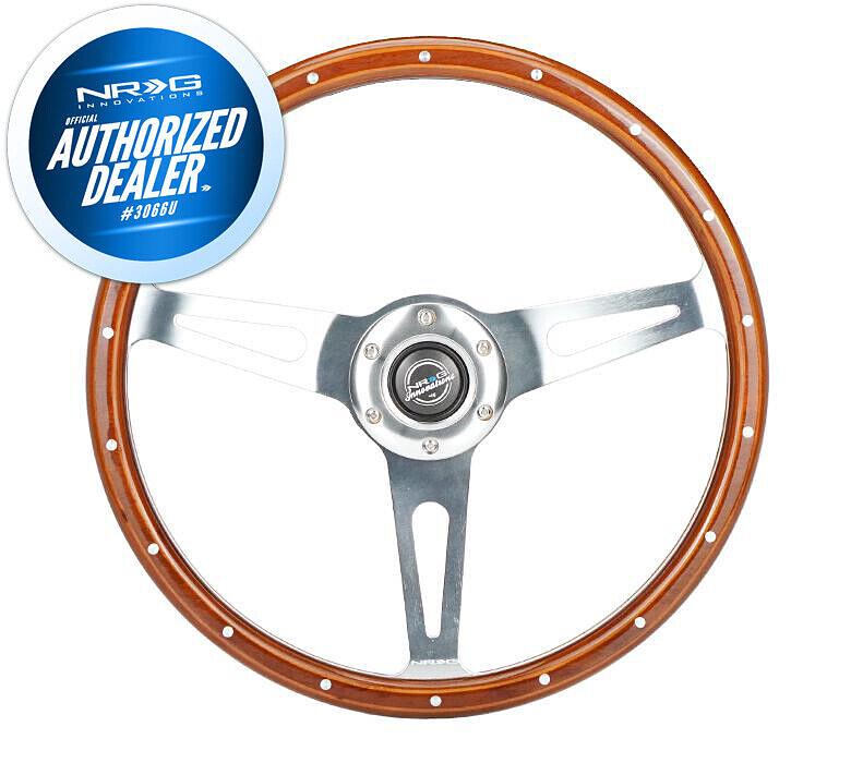 NEW NRG STEERING WHEEL CLASSIC 380MM WOODGRAIN - 18 RIVETS -