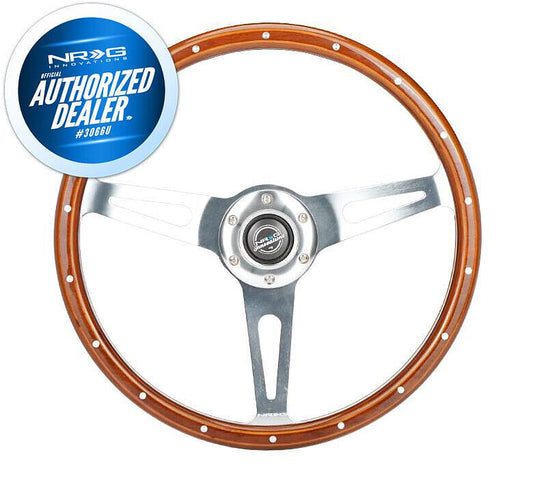 NEW NRG STEERING WHEEL CLASSIC 380MM WOODGRAIN - 18 RIVETS -