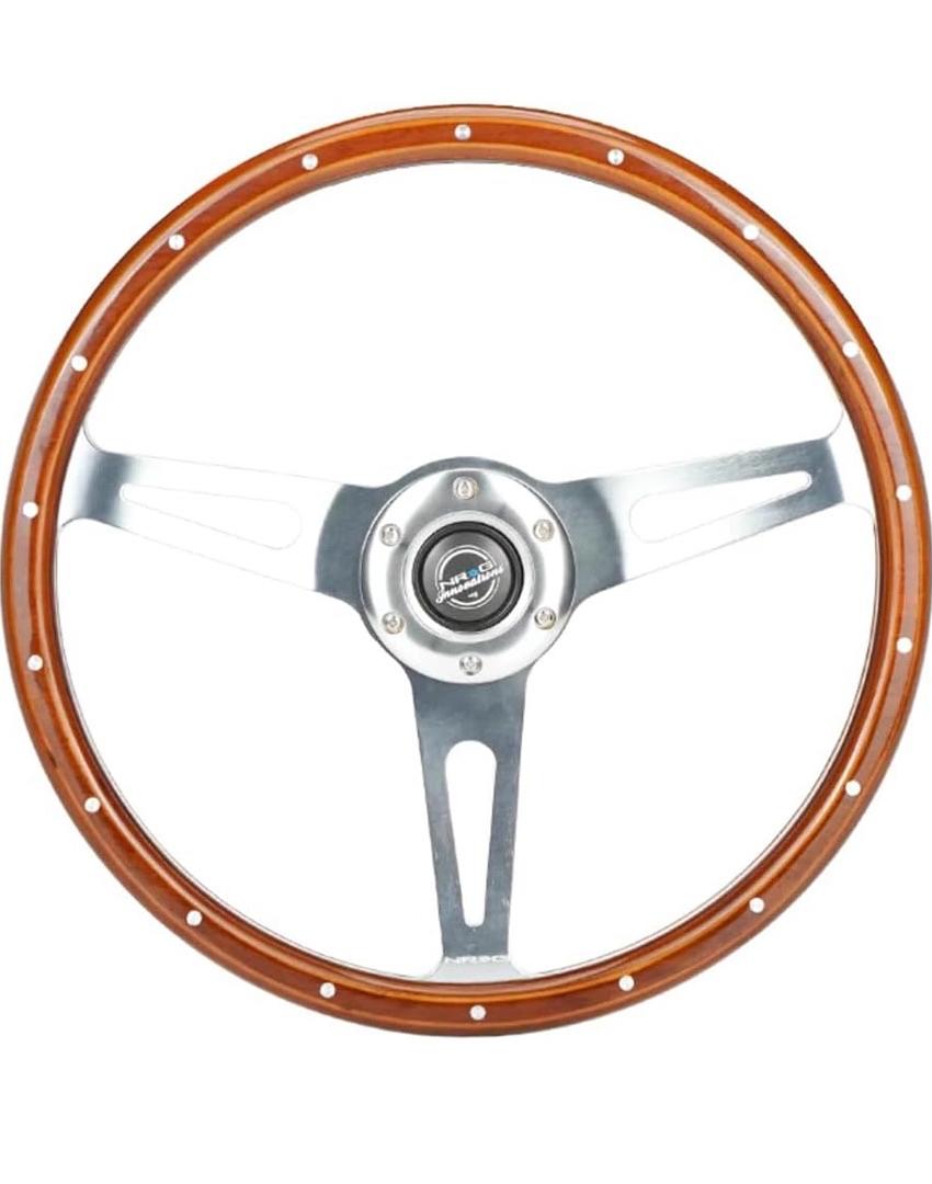 NEW NRG STEERING WHEEL CLASSIC 380MM WOODGRAIN - 18 RIVETS -