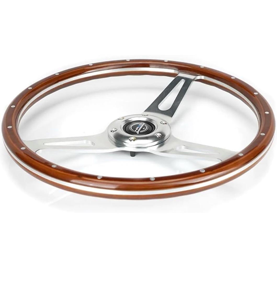 NEW NRG STEERING WHEEL CLASSIC 380MM WOODGRAIN - 18 RIVETS -