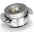 GEN 2.0 STEERING WHEEL QUICK RELEASE KIT ADAPTER SILVER BODY/SHINNY CHROME HEART CUTOUT RING 6X70MM & 6X74MM BOLT PATTERN