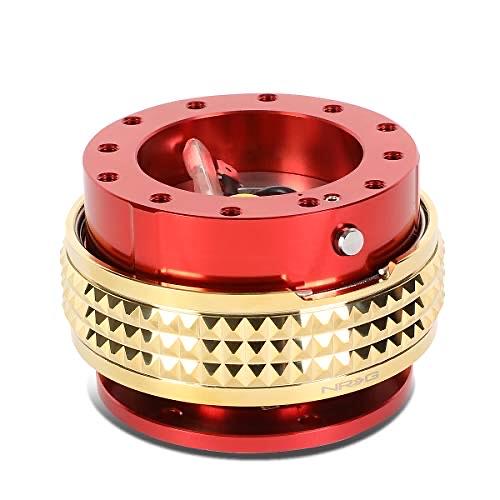 NRG INNOVATIONS QUICK RELEASE KIT (RED BODY/CHROME GOLD PYRAMID RING)
