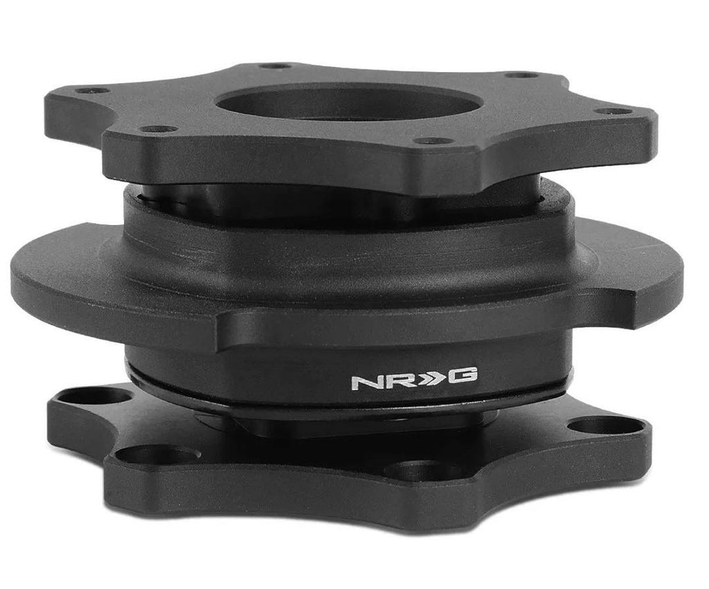 SFI 42.1/6- BOLT STEERING WHEEL QUICK RELEASE ADAPTER, MATTE BLACK