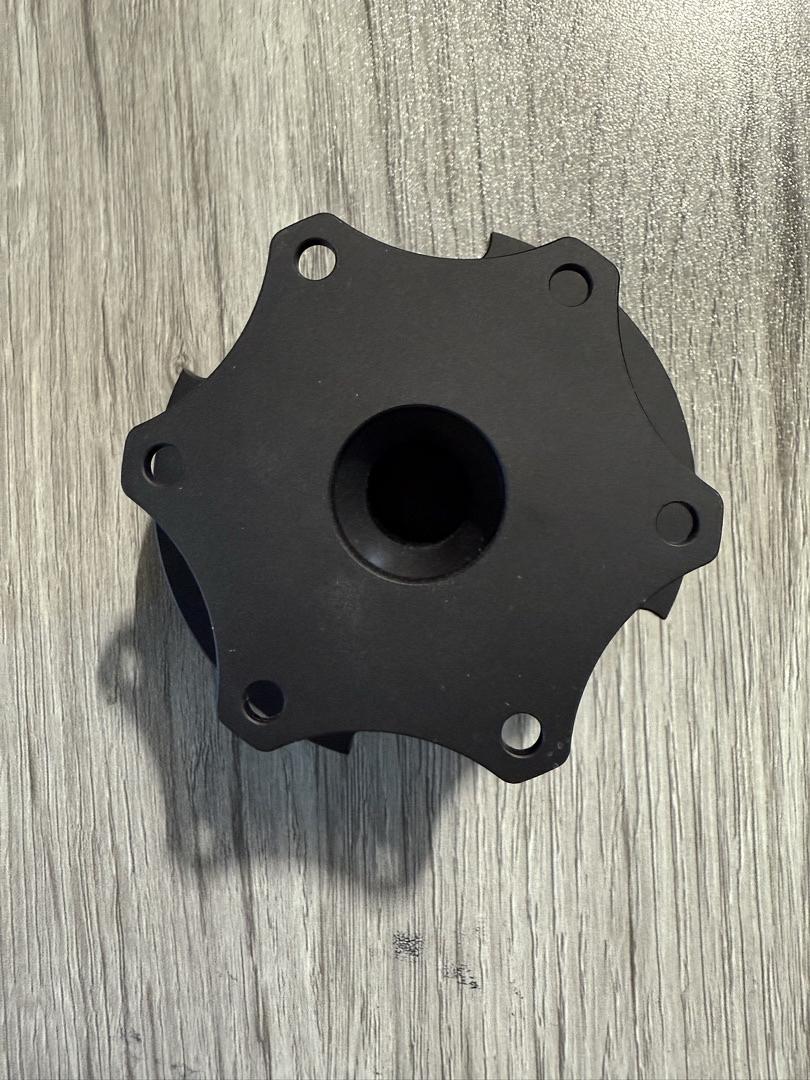 SFI 42.1/6- BOLT STEERING WHEEL QUICK RELEASE ADAPTER, MATTE BLACK