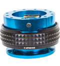 NRG INNOVATIONS GEN 2.1 STEERING WHEEL QUICK RELEASE ADAPTER, 6-HOLE & 6X70 AND 6X74MM BOLT PATTERNS BLUE BODY/BLACK PYRAMID RING/GLOW RING