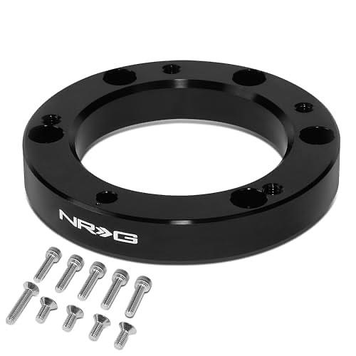 ALUMINUM STEERING WHEEL 5-BOLT STEERING ADAPTER,6 X 70MM BOLT PATTERN,ANODIZED BLACK