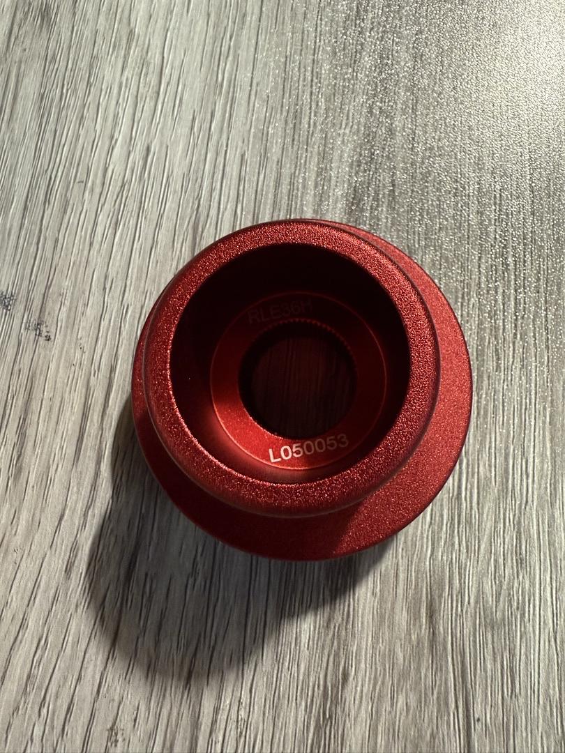 VERSION 2 RACE STEERING WHEEL QUICK RELEASE SHORT HUB ADAPTER, UP TO 1" SHORTER OVERALL, RED BODY