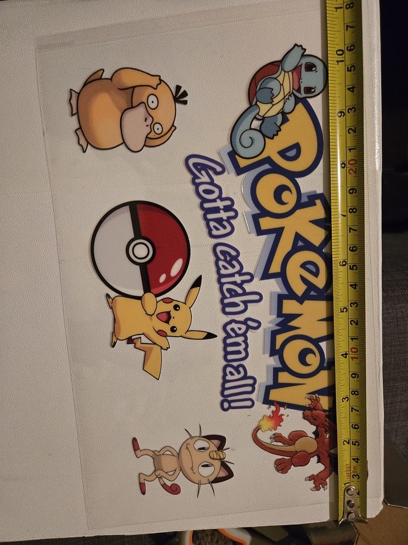 Pokemon Pikachu and Starters UV Sticker