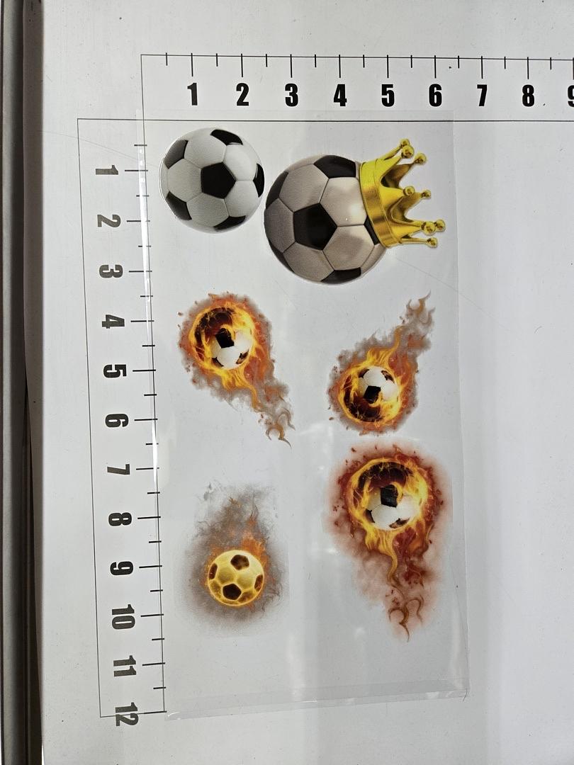 Soccer Ball Fire UV Sticker