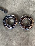 PAIR POLISHED FRONT WHEEL CENTER HUB CAP,CHROME