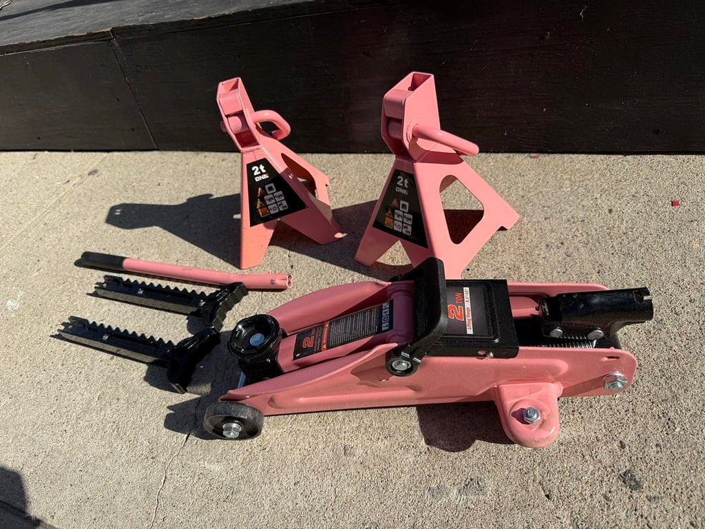 2 Ton Car Jack and Stands Kit 2T(4000 lbs) Capacity Low Profile Hydraulic Trolley Service/Floor Jack with 2 Ratchet Stan