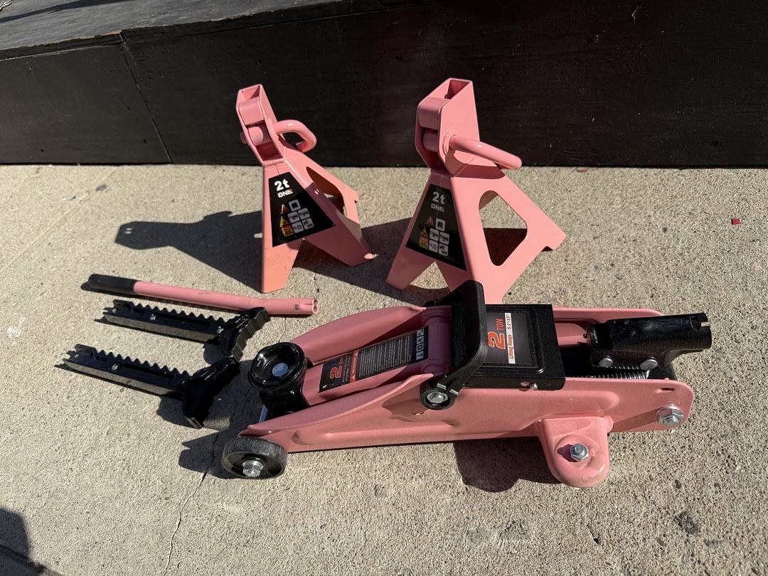 2 Ton Car Jack and Stands Kit 2T(4000 lbs) Capacity Low Profile Hydraulic Trolley Service/Floor Jack with 2 Ratchet Stan