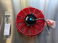 Single 10 Inch High Performance Electric Cooling Slim Radiator Fan with Mount Kit, Red