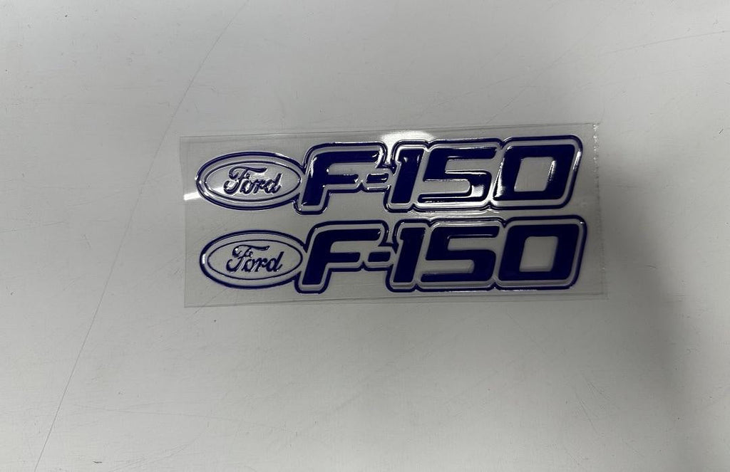 2 Pcs Ford F-150 Blue UV Sticker