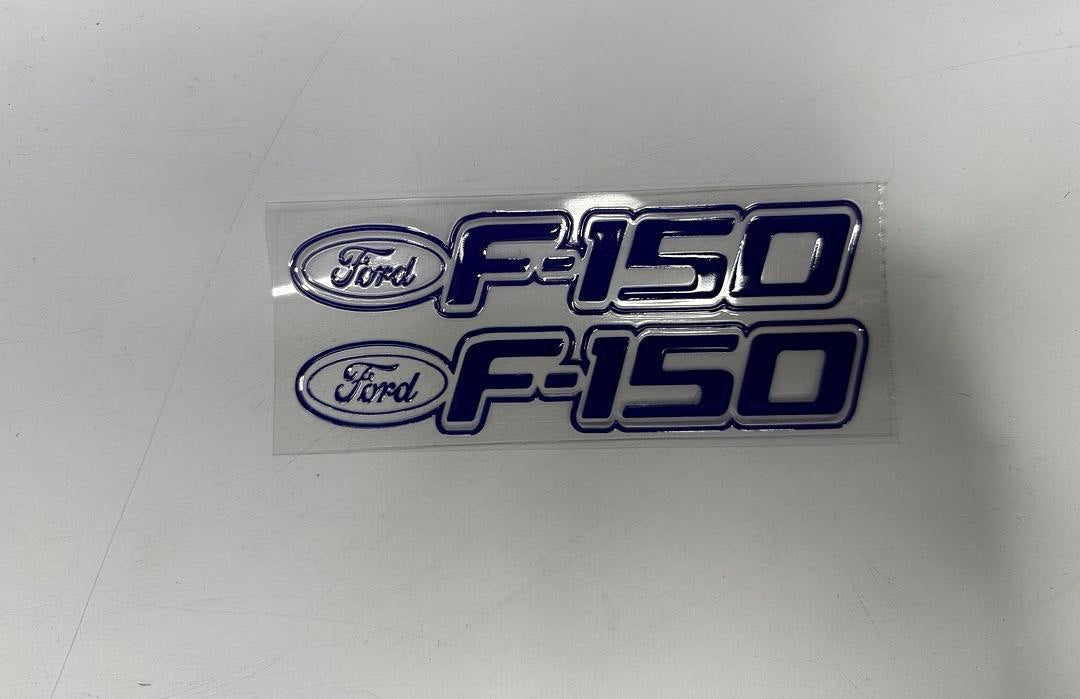 2 Pcs Ford F-150 Blue UV Sticker