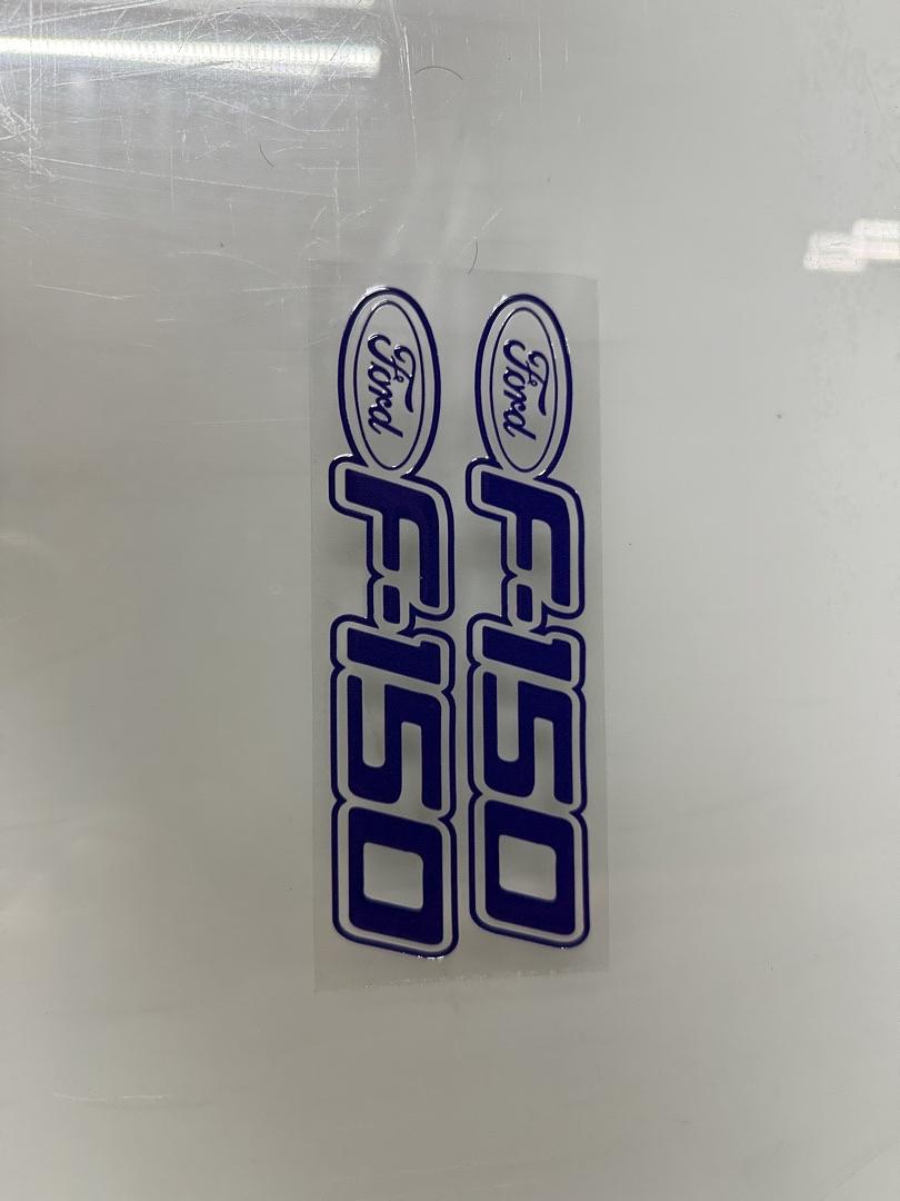 2 Pcs Ford F-150 Blue UV Sticker