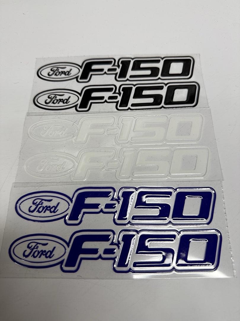 6pcs Ford F-150 (2) Blue (2) White (2) Black Ea UV Sticker