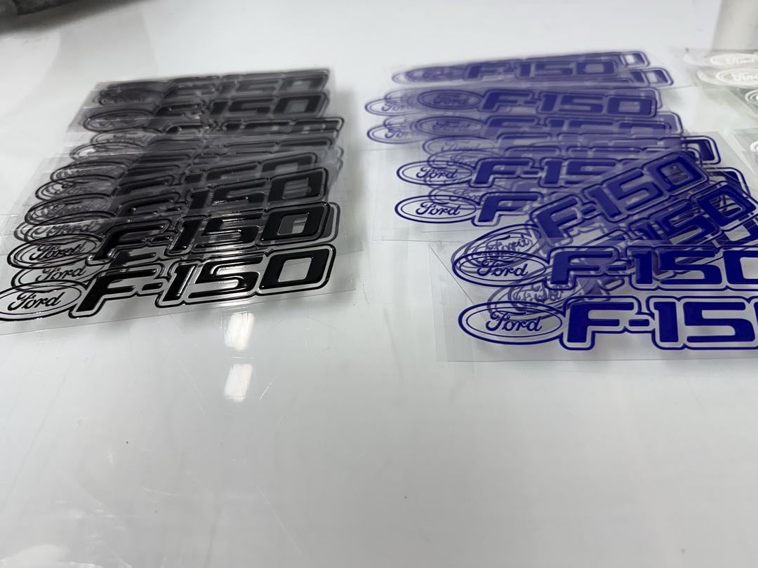 6pcs Ford F-150 (2) Blue (2) White (2) Black Ea UV Sticker
