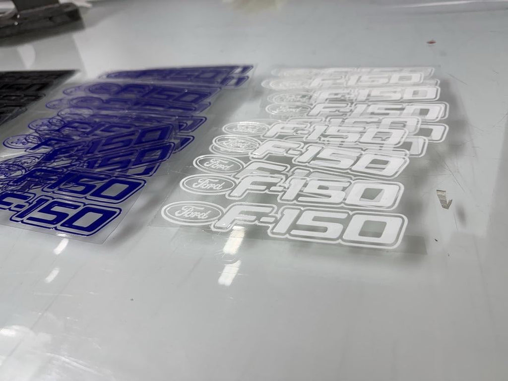 6pcs Ford F-150 (2) Blue (2) White (2) Black Ea UV Sticker