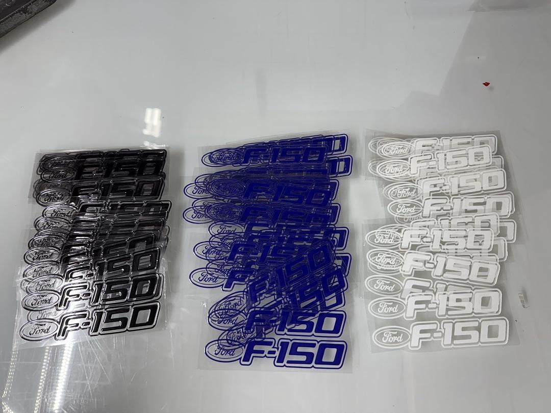 6pcs Ford F-150 (2) Blue (2) White (2) Black Ea UV Sticker