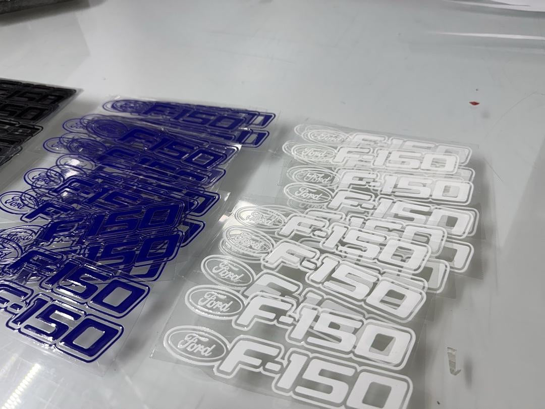 6pcs Ford F-150 (2) Blue (2) White (2) Black Ea UV Sticker
