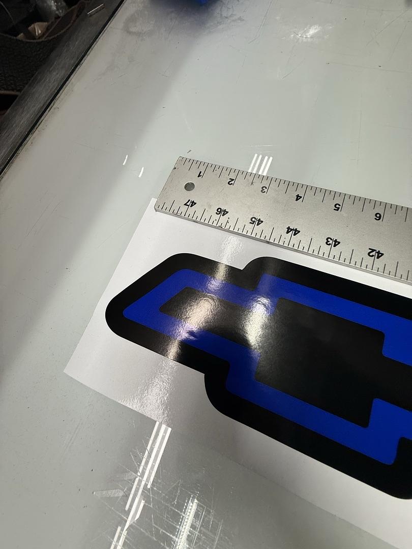 Blue Chevrolet C/k Tailgate Vynil With Masking Tape Vinyl Sticker