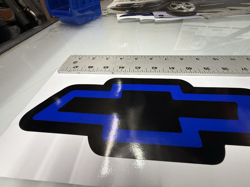 Blue Chevrolet C/k Tailgate Vynil With Masking Tape Vinyl Sticker