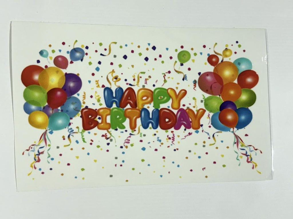 Happy Birthday Balloons DTF Easy Appliaction UV Sticker