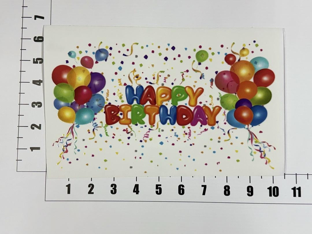 Happy Birthday Balloons DTF Easy Appliaction UV Sticker