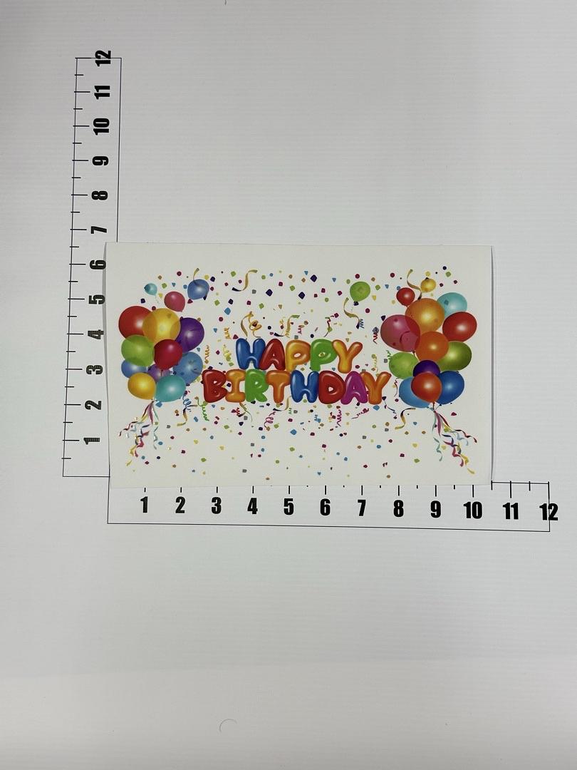 Happy Birthday Balloons DTF Easy Appliaction UV Sticker