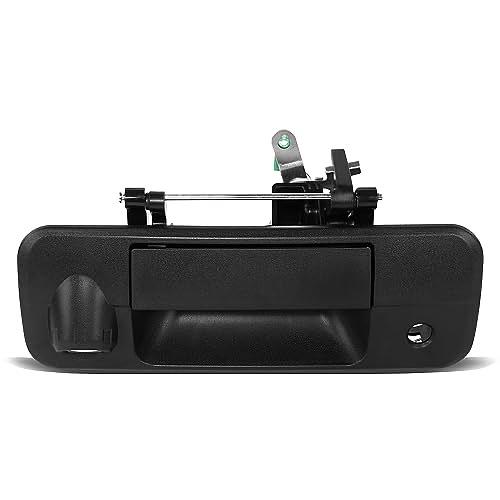 REAR OUTER TAIL GATE HANDLE COMPATIBLE WITH 07-13 TOYOTA TUNDRA W/O CAMERA HOLE,TEXTURED BLACK,