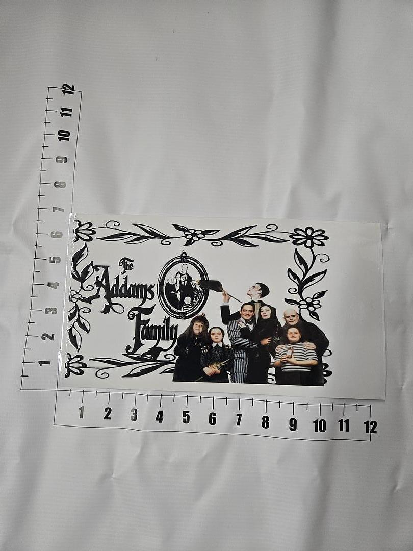 Adams Family Mortice Wednesday Gomez UV Sticker