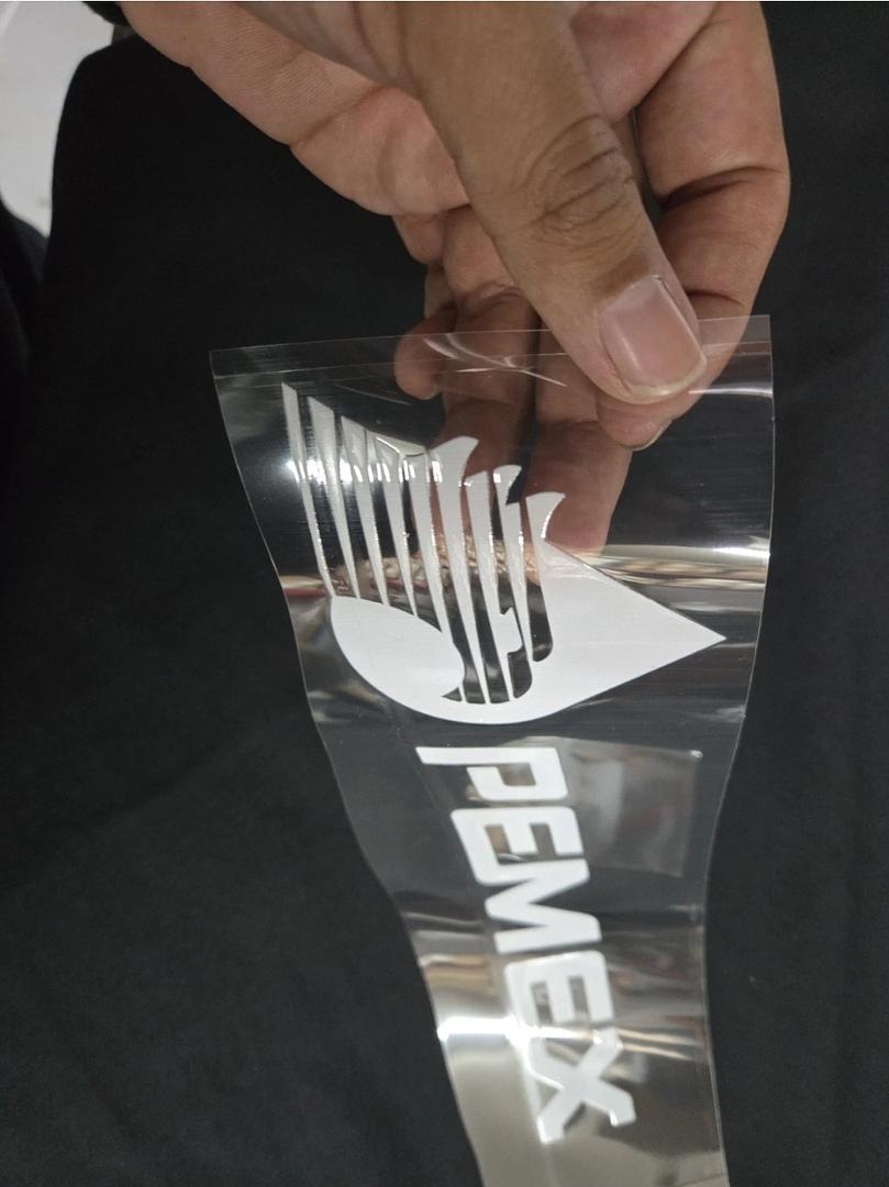 Pemex White UV Sticker
