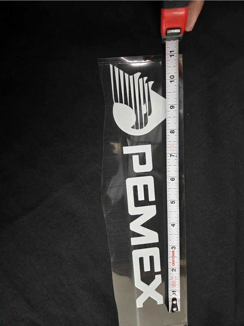 Pemex White UV Sticker