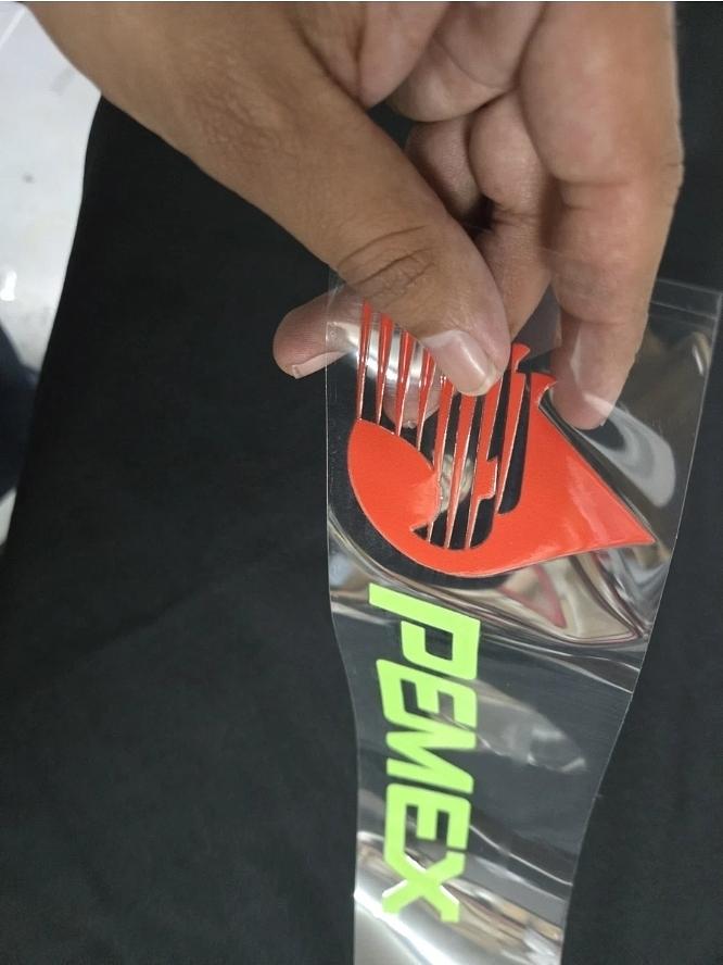 Pemex Green W Red UV Sticker