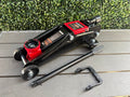 Low Profile Hydraulic Trolley Service/Floor Jack, 1.5 Ton (3000 lbs) Capacity, Lifting Range 5.3"-12", Black