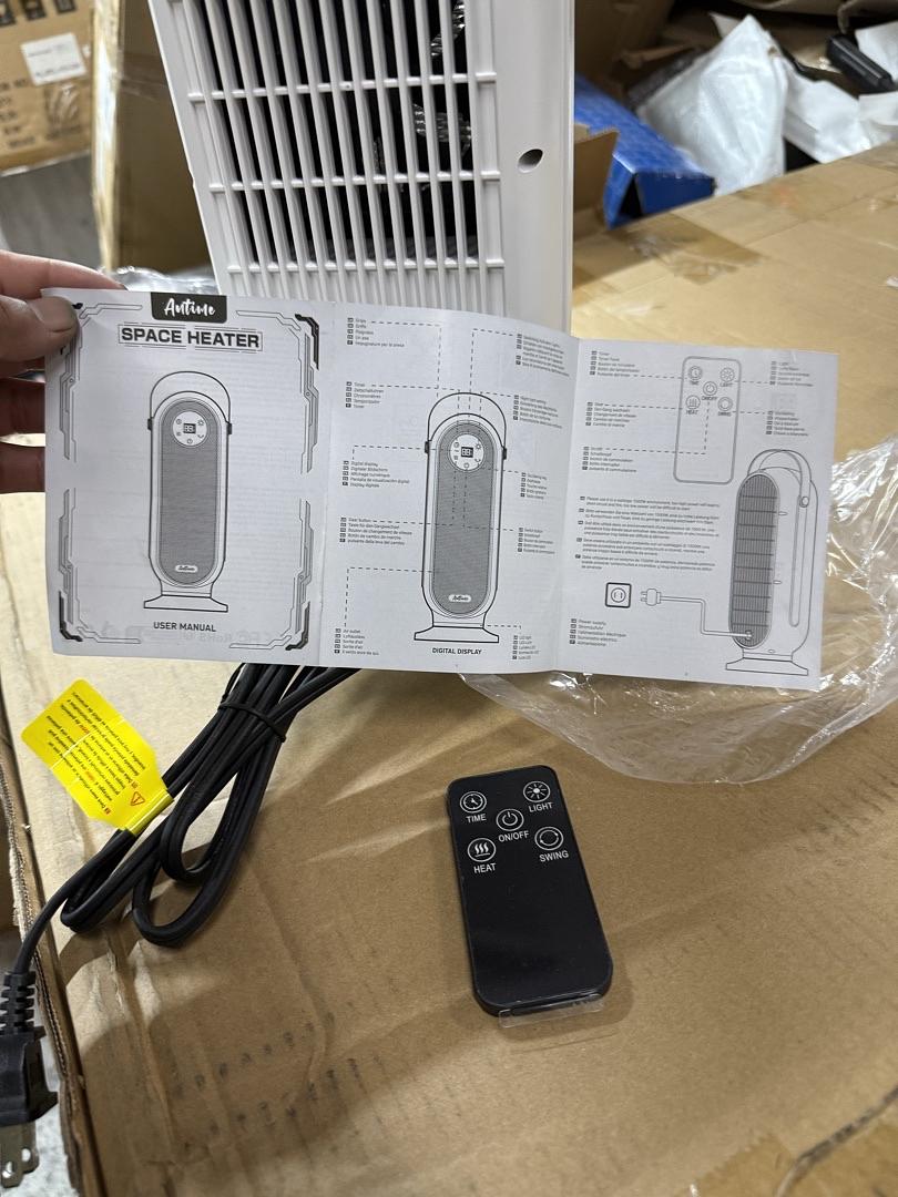SPACE HEATERS FOR INDOOR USE, 16 INCH PORTABLE ELECTRIC HEATER FOR OFFICE, 1500W FAST HEATING SPACE HEATER WITH THERMOSTAT, 90°OSCILLATION, 12H TIMER, REMOTE, SAFE, ULTRA-QUIET